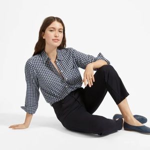 Everlane Shrunken Cotton Shirt Gingham Plaid